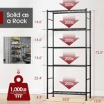 Sakugi Storage Shelves - 5 Tier Shelf Organizer, Heavy Duty Garage Shelving Unit... - Image 4