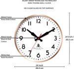 HARRIS & CO. CLOCKMASTERS ( 14 inch Premium Luxury Metal Wall Clock with Glass a... - Image 3