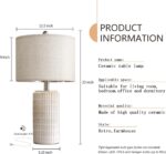 PoKat 23" Modern Ceramic Table Lamp Set of 2 for Living Room White Desk Lamps fo... - Image 4