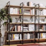 IRONCK Bookshelf, Double Wide 5-Tier Open Bookcase Vintage Industrial Large Shel... - Image 4