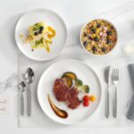 MALACASA 12 Pieces Porcelain Dinnerware Set, Modern White Dish Set for 4, Premiu... - Image 7