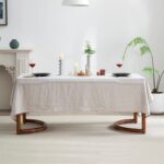 EVERLY100% Pure Linen Rectangle Tablecloths 120LX60W Inch for Dining,Buffet Part... - Image 3