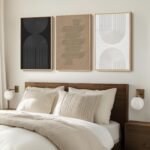 Large Framed Boho Modern Neutral Abstract Wall Art for Living Room, 3 Piece Blac... - Image 5