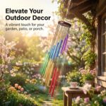 HOMEXUP Outdoor Colorful Wind Chimes for Outside with 12 Aluminum Tubes for Gard... - Image 3