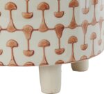 Creative Co-Op Footed Stoneware Planter with Abstract Print, Rust and White - Image 5