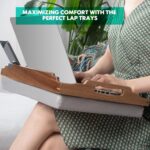 DRELIFAM Lap Desk with Cushion,Wooden Bed Tray Table for Eating,Lap Tray in Recl... - Image 3