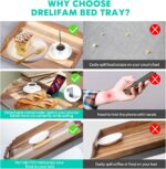 DRELIFAM Lap Desk with Cushion,Wooden Bed Tray Table for Eating,Lap Tray in Recl... - Image 4