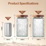 2-Pack 34 OZ Vintage Glass Jar with Lid, Airtight Food Storage Canisters with Ba... - Image 3