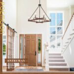 Rustic L53'' Wooden Square Chandelier 10-Light Farmhouse Unique Rectangular Cand... - Image 5