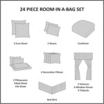 Madison Park Essentials Brystol 24 Piece Room in a Bag Faux Silk Comforter Jacqu... - Image 7