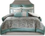 Madison Park Essentials Brystol 24 Piece Room in a Bag Faux Silk Comforter Jacqu... - Image 18
