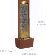 Teamson Home Outdoor 38.5” Textured Waterfall Fountain Yard Décor Red Rock - Image 5