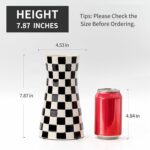 SIDUCAL Elegant Black and White Checkered Pattern Ceramic Vase – Modern Home Déc... - Image 4
