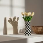 SIDUCAL Elegant Black and White Checkered Pattern Ceramic Vase – Modern Home Déc... - Image 7