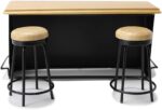 Dollhouse Furniture Metal Bar Table & Chair with Wood Top Pub Set 1:12 Scale Min... - Image 5