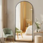DUMOS Arched Full Length Mirror with Stand 64"x21" Floor Standing Aluminum Frame... - Image 2
