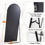 DUMOS Arched Full Length Mirror with Stand 64"x21" Floor Standing Aluminum Frame... - Image 3