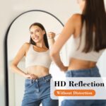 DUMOS Arched Full Length Mirror with Stand 64"x21" Floor Standing Aluminum Frame... - Image 4
