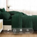 Andency King Size Comforter Set 7 Pieces Dark Emerald Green - Bed in a Bag King ... - Image 5