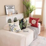 Holibeat Embroidered Flower Birds Throw Pillow Covers 18 * 18 inches Spring Deco... - Image 6