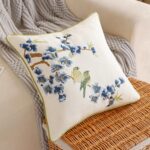 Holibeat Embroidered Flower Birds Throw Pillow Covers 18 * 18 inches Spring Deco... - Image 10