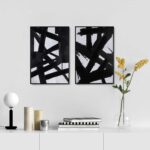 Zessonic Black And White Abstract Wall Art - Black Painting Stroke Graffiti Artw... - Image 5