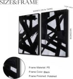 Zessonic Black And White Abstract Wall Art - Black Painting Stroke Graffiti Artw... - Image 6