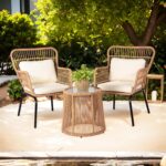 3 Piece Outdoor Wicker Furniture Bistro Set, Rattan Chairs Conversation Sets Wic... - Image 8