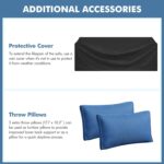 Yaheetech 3-Seat Patio Wicker Sofa, Outdoor Rattan Couch with Furniture Cover, D... - Image 4