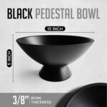 Fairwood Way Handturned Artisan Black Pedestal Bowl - 10" Black Mango Wood by In... - Image 3