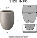 Kante 21.7" H Weathered Concrete Tall Planter, Large Outdoor Indoor Decorative P... - Image 3