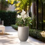Kante 21.7" H Weathered Concrete Tall Planter, Large Outdoor Indoor Decorative P... - Image 4