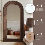 ZHUNFA Arched Full Length Mirror with Solid Wood Frame, 71x32 Farmhouse Wall Mou... - Image 3