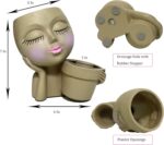 Dolkgy Face Planters Pots Head Planter, Unique Plant Pots for Indoor Outdoor Pla... - Image 4