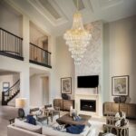 Gold Crystal Chandeliers 13 Lights Modern Chandelier for High Ceilings Large Pen... - Image 4