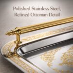 Set of 2 Modern Elegant Large Serving Tray, Rectangle Decorative Tray Gold - Image 4