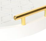 Kate and Laurel Caspen Round Cut Out Pattern Decorative Tray with Gold Metal Han... - Image 4