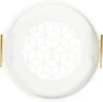 Kate and Laurel Caspen Round Cut Out Pattern Decorative Tray with Gold Metal Han... - Image 5