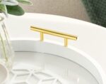 Kate and Laurel Caspen Round Cut Out Pattern Decorative Tray with Gold Metal Han... - Image 7