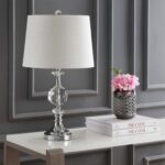 JONATHAN Y 25.5" Clear Crystal and Chrome Table Lamp, Glam Faceted Sphere Bedsid... - Image 3