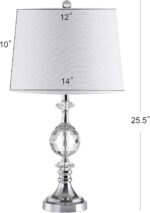 JONATHAN Y 25.5" Clear Crystal and Chrome Table Lamp, Glam Faceted Sphere Bedsid... - Image 6
