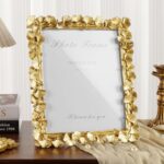 8x10 Picture Frame Gold Picture Frames, Vintage Ornate Frame Leaf Textured Hand-... - Image 6