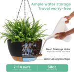 UOUZ 13 Inch 2 Pack Large Self Watering Hanging Planters for Indoor Outdoor Plan... - Image 4