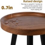 KGPLOME Plant Stand Indoor,Mid Century Walnut Wood Plant Table, Heavy Duty Metal... - Image 3