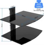 Suptek Glass Floating Shelves, TV Wall Mount with Shelf for DVD Player / PS4 / C... - Image 4