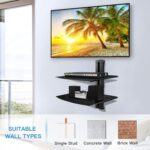 Suptek Glass Floating Shelves, TV Wall Mount with Shelf for DVD Player / PS4 / C... - Image 5