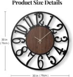 30" Extra Large Wall Clock, Modern Battery Operated Silent Non Ticking 30 inch D... - Image 8