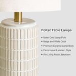 PoKat Small Bedside Table Lamps Set of 2 for Bedroom Living Room, 21.5'' Modern ... - Image 3