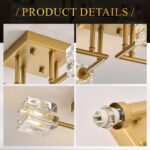 Modern Gold Sputnik Chandeliers 4-Light Crystal Semi Flush Mount Ceiling Light F... - Image 5