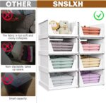 SNSLXH 5 Pack Stackable Closet Storage Basket, Multifunctional & Foldable Closet... - Image 3